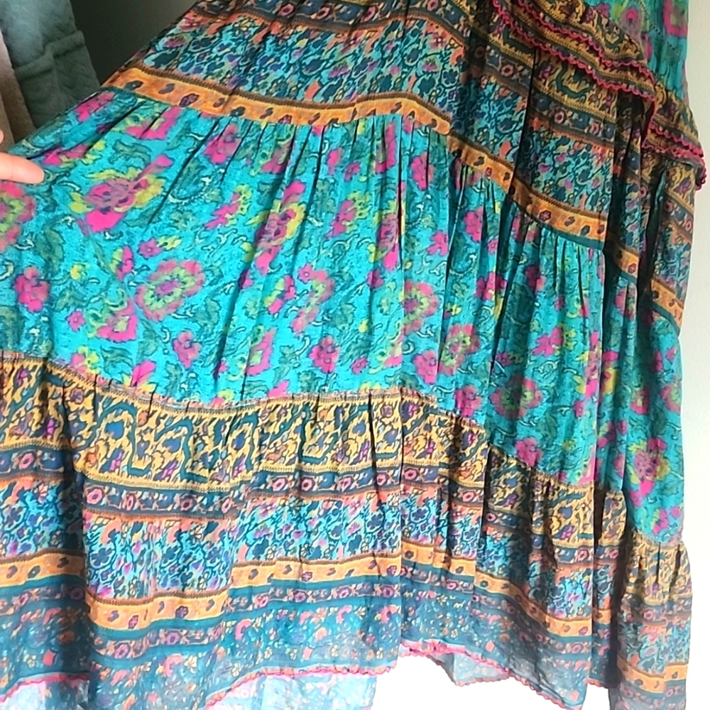Sundance Turquoise Floral Midi Dress - Picture 4 of 7